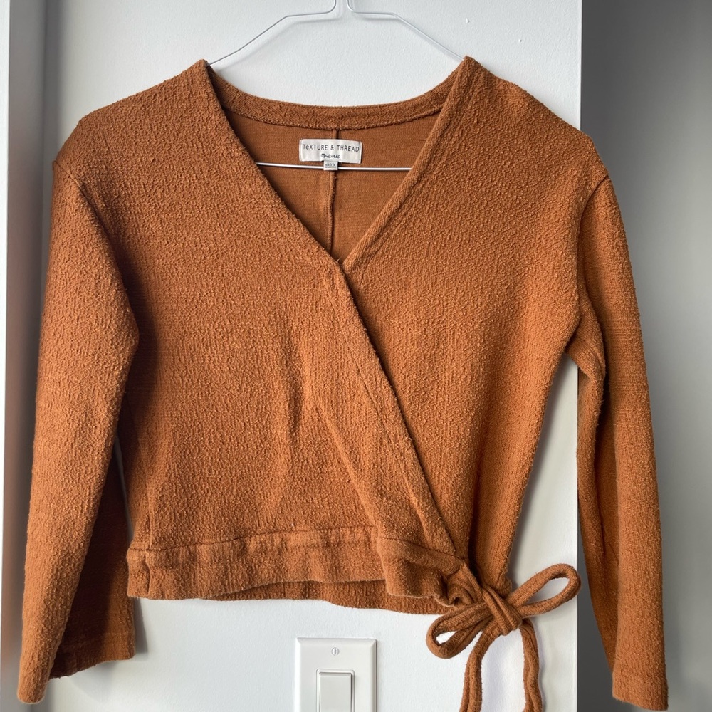 Madewell texture and thread front tie top XXS